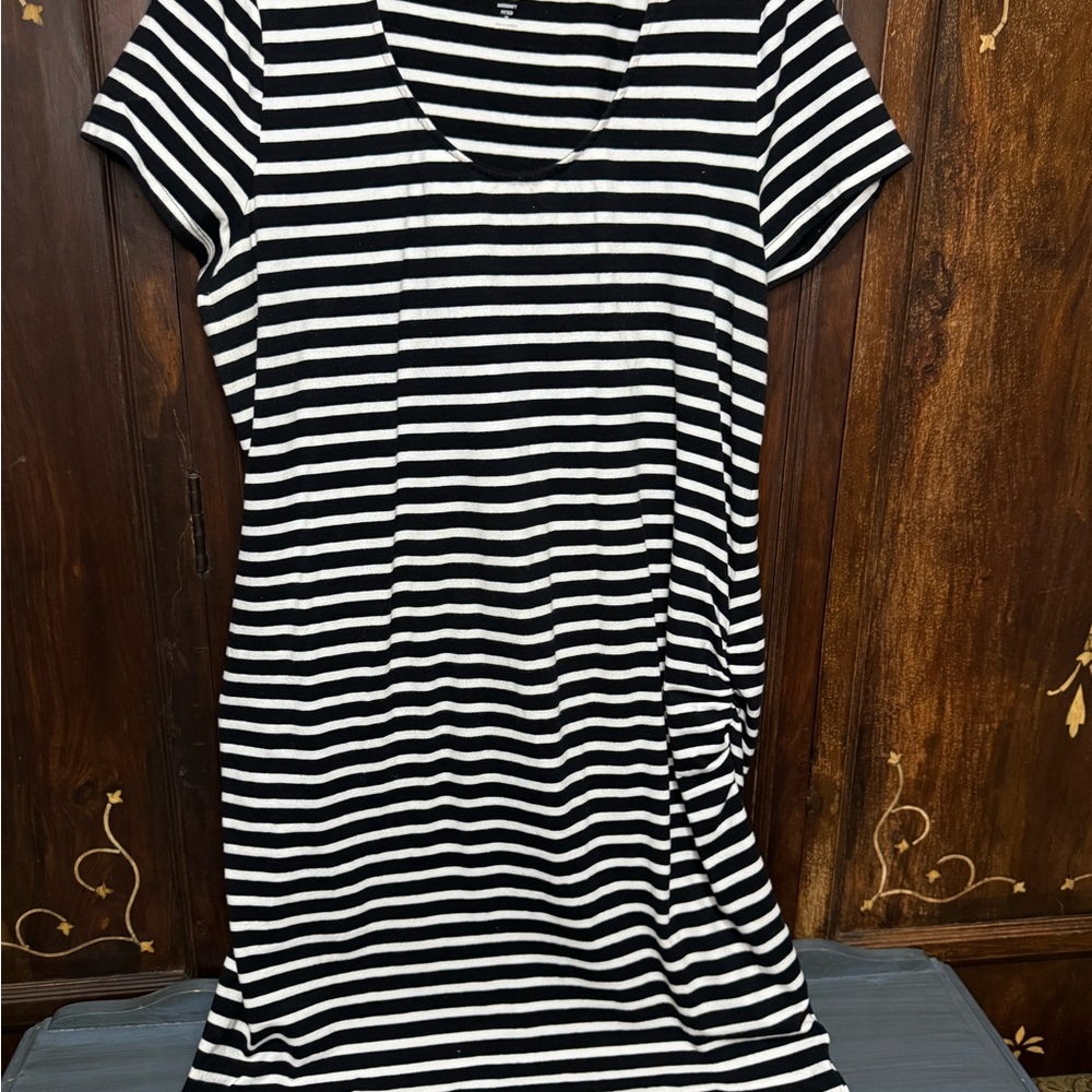 Old Navy Striped Mini Dress in Black and White